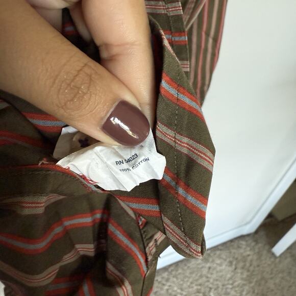 Gap Mens Top Large Striped Long Sleeve Button Collared 80s Poplin Office Preppy - Picture 5 of 6